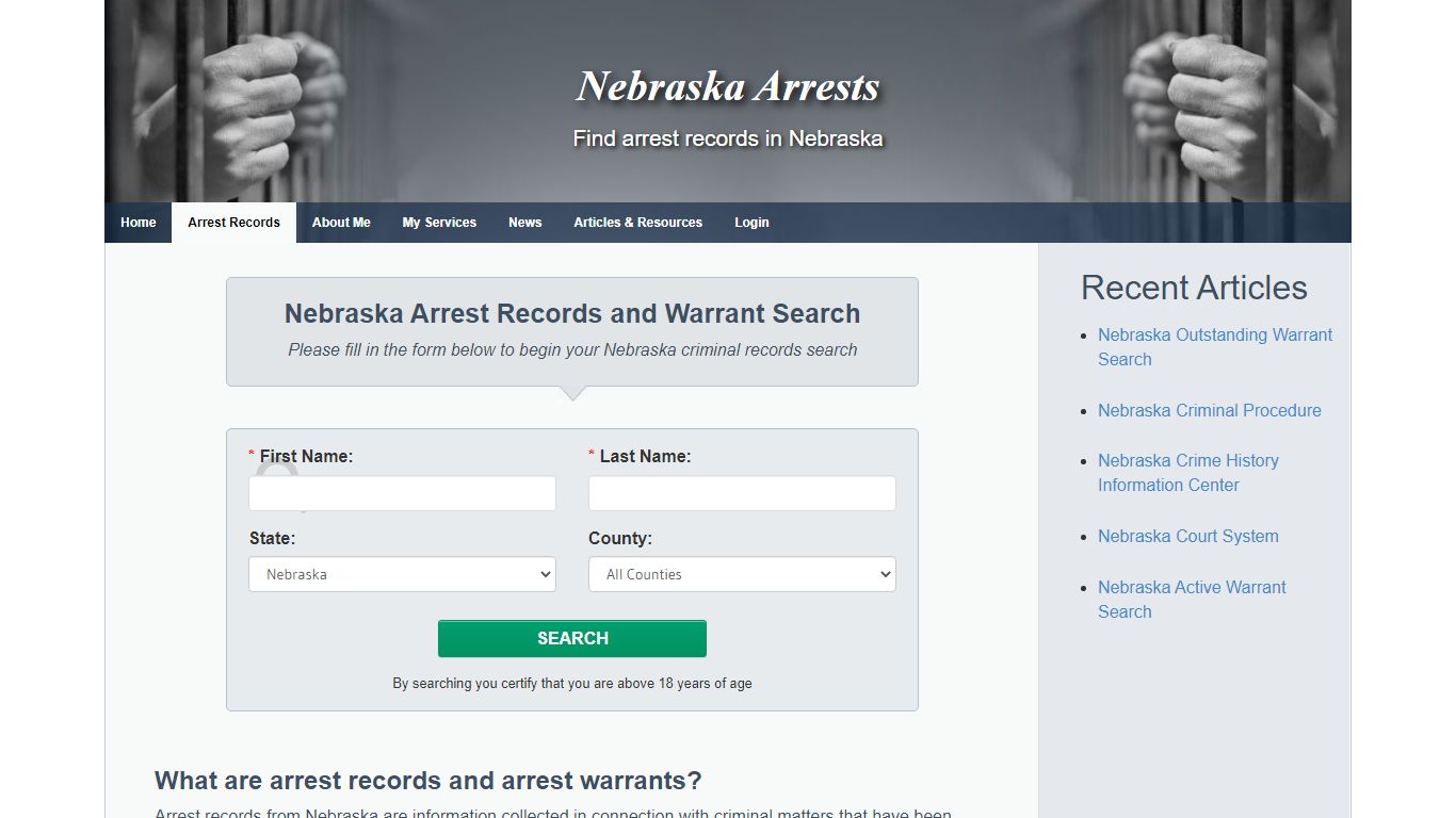 Nebraska Arrest Records and Warrants Search - Nebraska Arrests